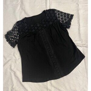 New Black XL Blouse Top short sleeve